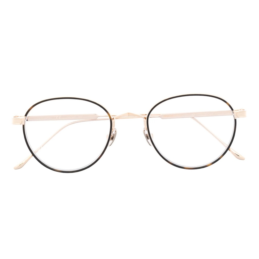 Stylish Black and Gold Round Glasses
